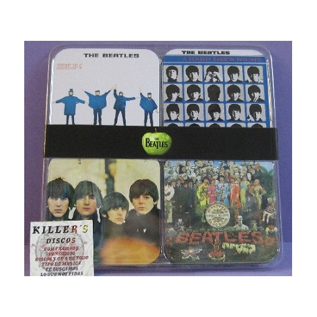Beatles 4 unidades, vinilo Posavasos 