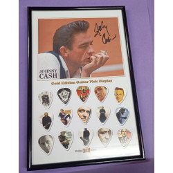 Johnny Cash - Cuadro con foto y 15 púas - Edición limitada