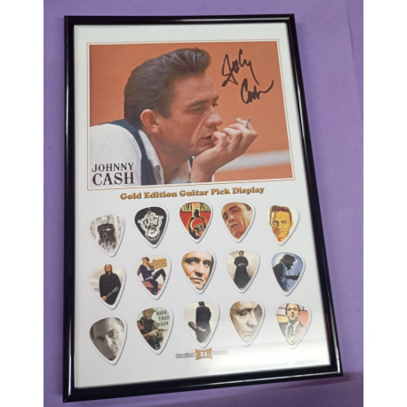 Johnny Cash - Cuadro con foto y 15 púas - Edición limitada Johnny Cash - Cuadro con foto y 15 púas - Edición limitada