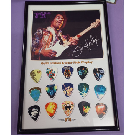 Jimi Hendrix - Cuadro con foto y 15 púas - Edición limitada Jimi Hendrix - Cuadro con foto y 15 púas - Edición limitada