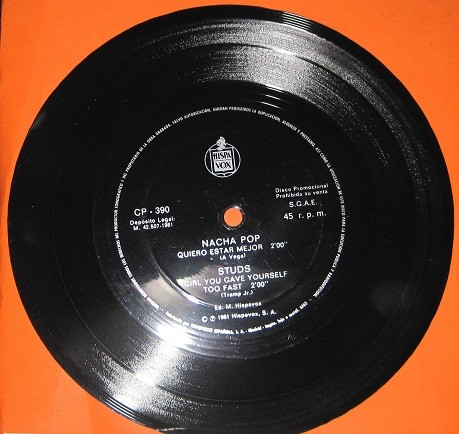 Nacha Pop - Studs. Flexi Disc Promocional.