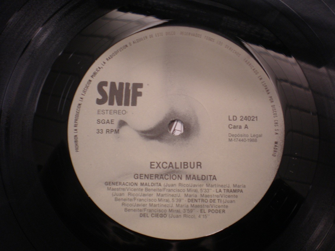 Excalibur - Generacion Maldita. LP 12" - Heavy Español ¡¡¡¡¡ Muy Raro !!!!!