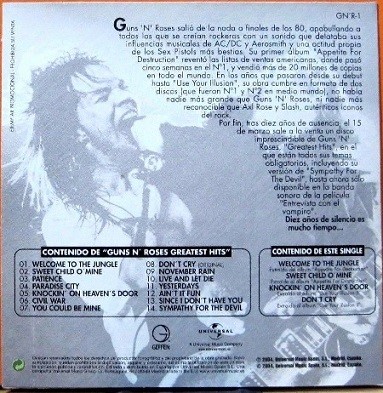 Guns n Roses - CD Single Promocional