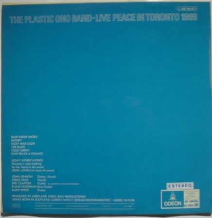 The Plastic Ono Band ‎– Live Peace In Toronto 1969 - John Lennon.