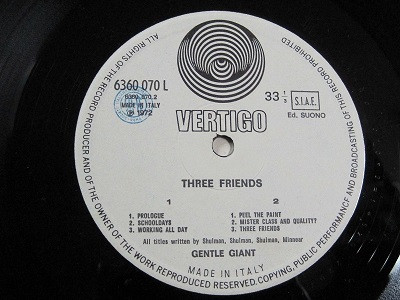 Gentle Giant ‎– Three Friends