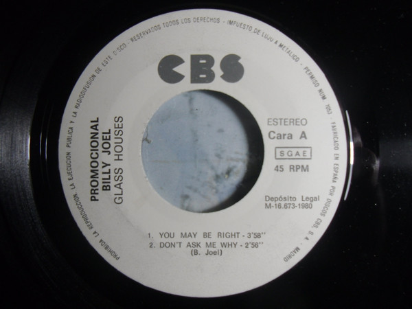 Billy Joel ‎– Glass Houses.