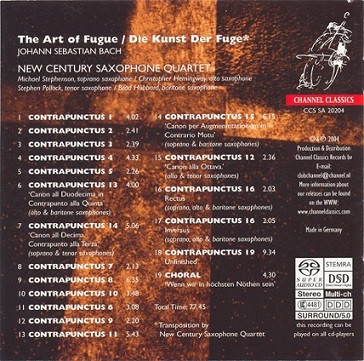 Johann Sebastian Bach, New Century Saxophone Quartet – The Art Of Fugue