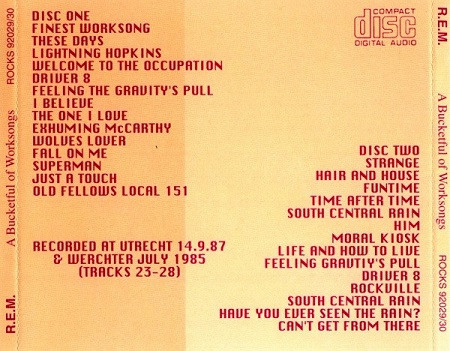 R.E.M. – A Bucketful Of Worksongs - 2 x CD.