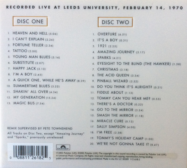 The Who – Live At Leeds -  	Deluxe Edition