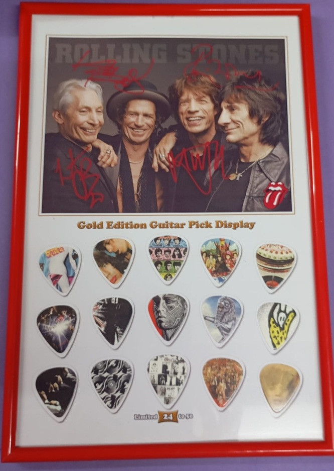 Rolling Stones - Cuadro con foto y 15 púas - Edición limitada Rolling Stones - Cuadro con foto y 15 púas - Edición limitada