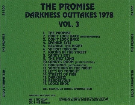 Bruce Springsteen - THE PROMISE - Darkness Outtakes 1978 Vol. 3 Bruce Springsteen - THE PROMISE - Darkness Outtakes 1978 Vol. 3