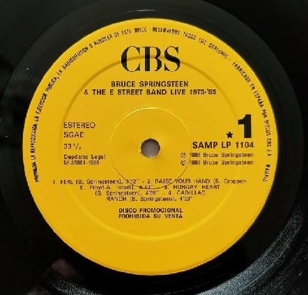 Bruce Springsteen & The E Street Band* – Live/1975-85 - Promo Bruce Springsteen & The E Street Band* – Live/1975-85 - Promo